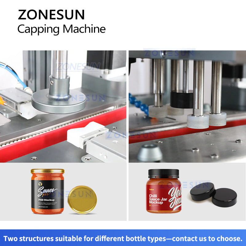 ZONESUN ZS-XG05 Automatic Servo Capping Machine for Bottles and Jars with Elevator