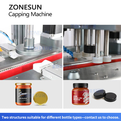 ZONESUN ZS-XG05 Automatic Servo Capping Machine for Bottles and Jars with Elevator
