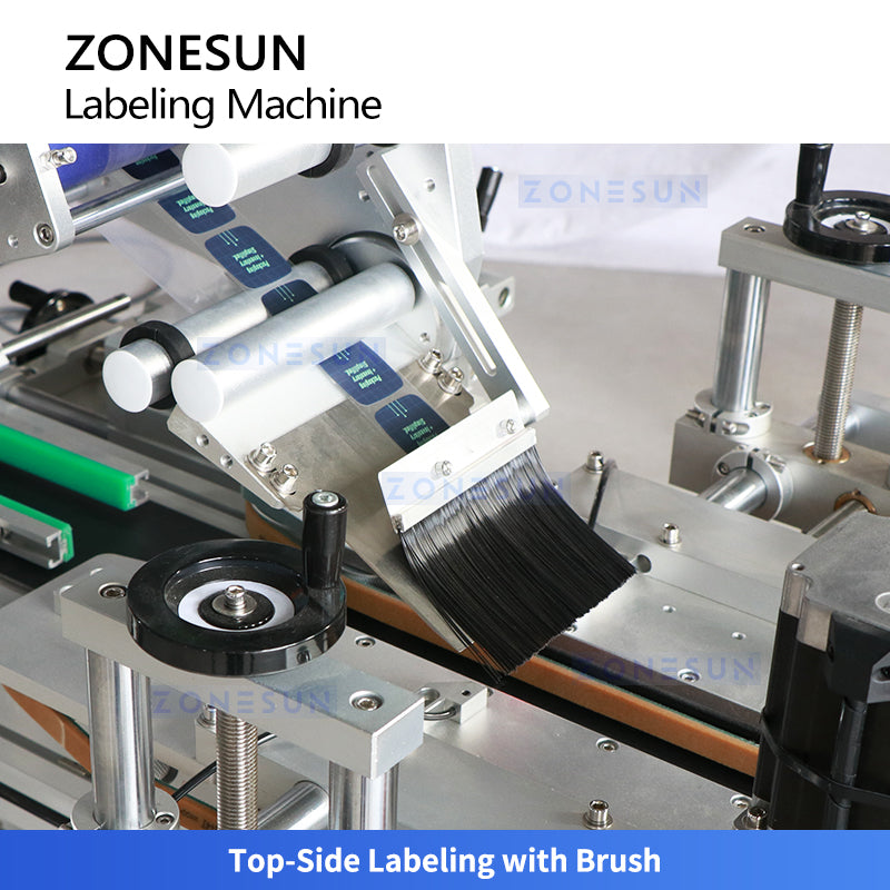 ZONESUN ZS-TB822X Automatic Square Bottle Body & Caps Labeling Machine Top & Wrap-Around Labeling Applicator