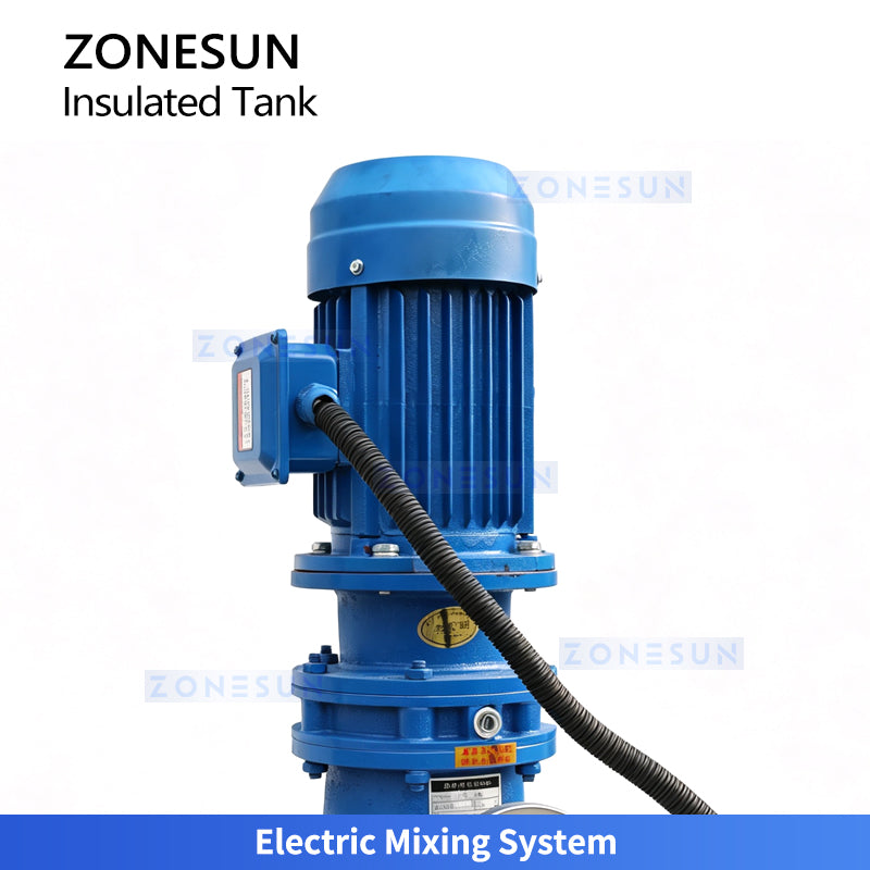 ZONESUN ZS-MB200LH 200L Stainless Steel Heating & Mixing Tank  Industrial Jacketed Liquid Blender for Chocolate & Cream
