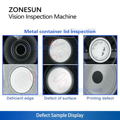 ZONESUN ZS-MD3 High-Speed OCR Vision Inspection System for Bottle Caps & Closures