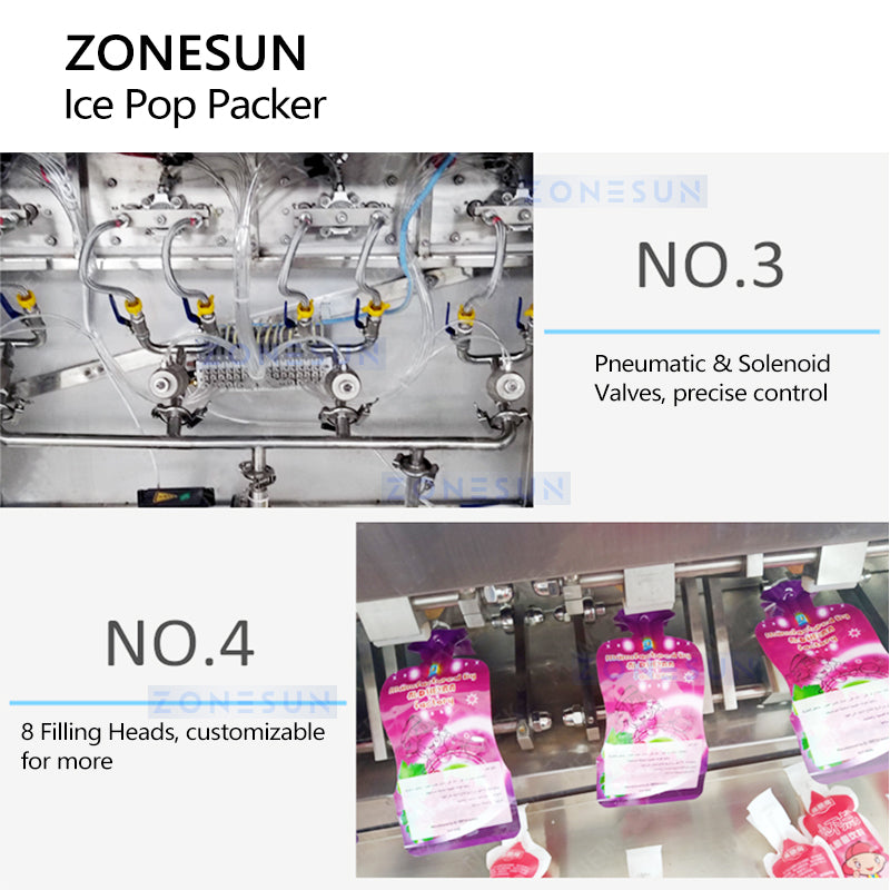 Zonesun ZS-FS8 Automatic 8‑Head Ice Pop Packing Machine
