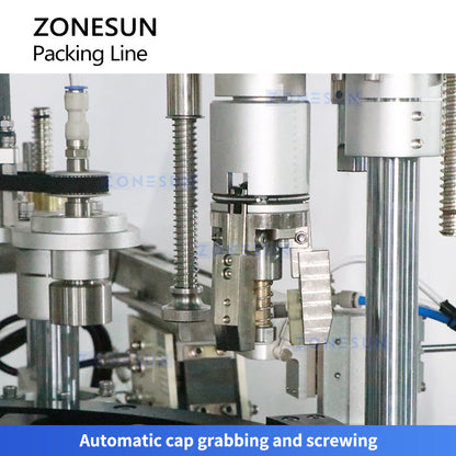 ZONESUN ZS-FAL180F4 Rotary Syrup Thick Paste Sauce Filling & Labeling Production Line