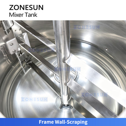 ZONESUN ZS-VMB200L 200L Vacuum Emulsifying Tank for Cream, Lotion & Gel
