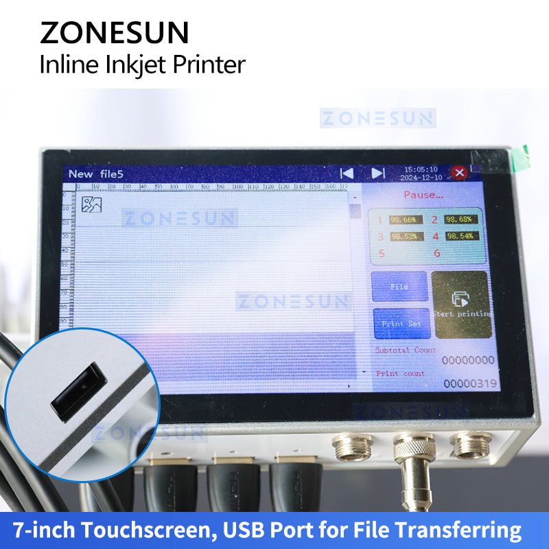 Zonesun ZS‑IIP550 High Speed Inline Inkjet Printer with Multi‑Heads