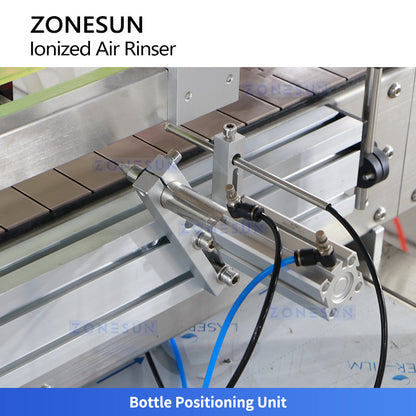 ZONESUN ZS-NIC4 Ionized Air Bottle Rinser Machine 8 Nozzle Cleaner for PET, Glass, PP & HDPE Bottles