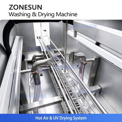 ZONESUN ZS-PM2 Kontinuierlicher Sprühtunnel-Pasteurisierer 0-98℃ für Bier-, Saftflaschen & Dosen