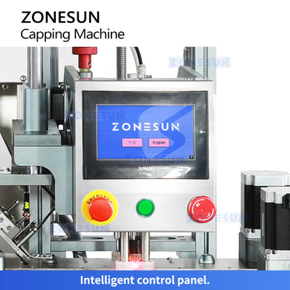 ZONESUN ZS-XG05 Automatic Servo Capping Machine for Bottles and Jars with Elevator