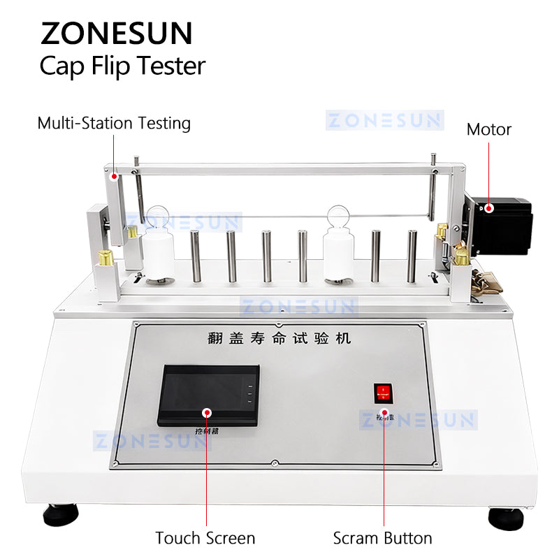 ZONESUN ZS-DTBT1 Automatic Flip Cap Life Test Machine for Cosmetics & Bottles