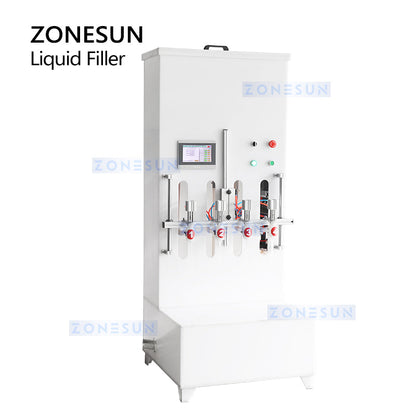 Zonesun ZS‑YTCR4 Four‑Head Chemical Liquid Piston Filling Machine
