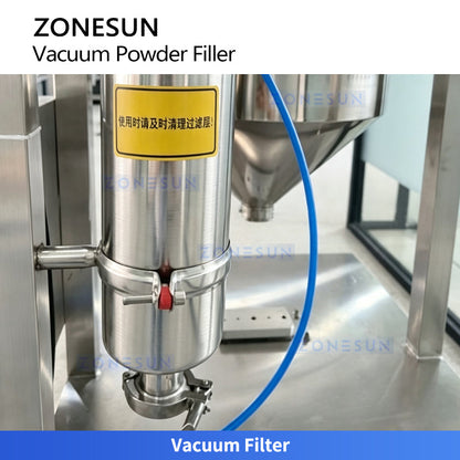 ZONESUN ZS-FM30L Dust-Free Vacuum Powder Filler Pro Filling Machine for Ultra-Fine Powders & Spices (10-30 pcs/min)