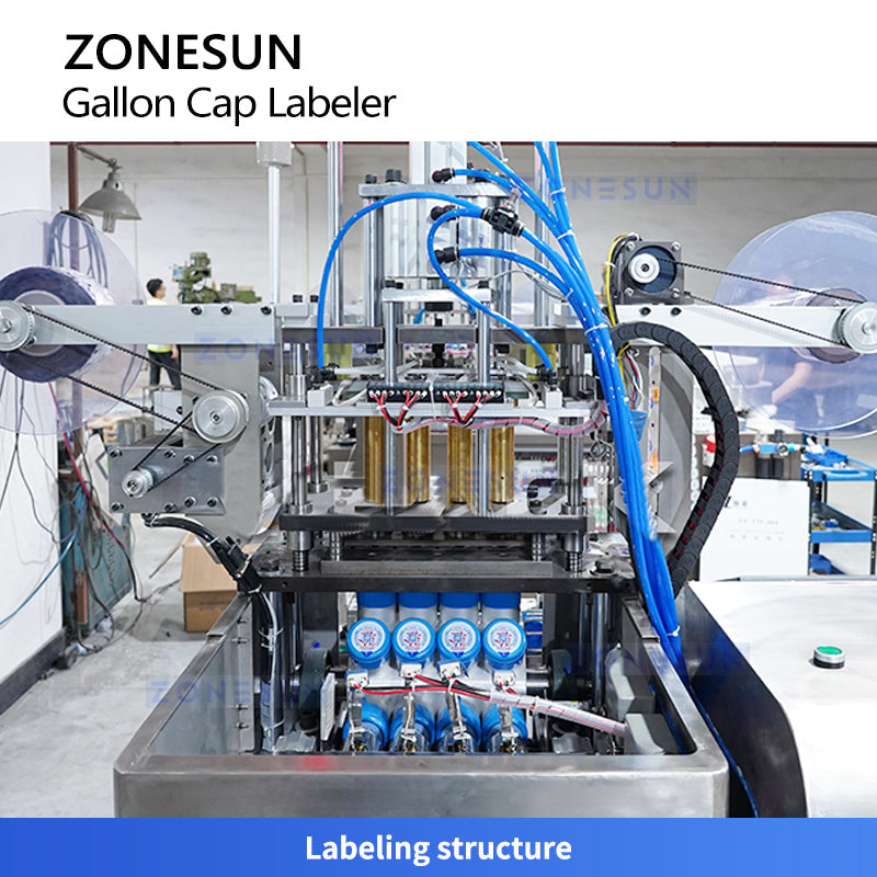 ZONESUN ZS-TB5C High-Speed Automatic Gallon Bottle Cap Label Machine