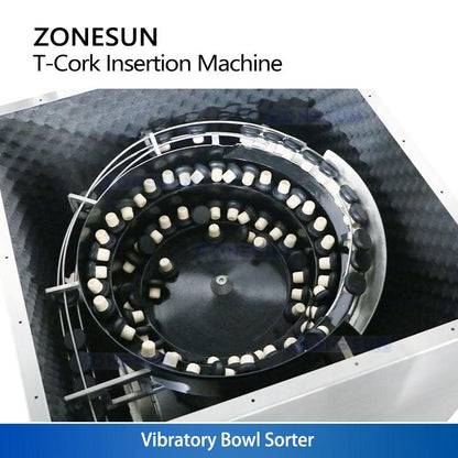 ZONESUN ZS-XG21U Automatic T-Corking Machine for Spirits & Liquor Bottles  High-Speed Bar-Top Stopper Insertion Line