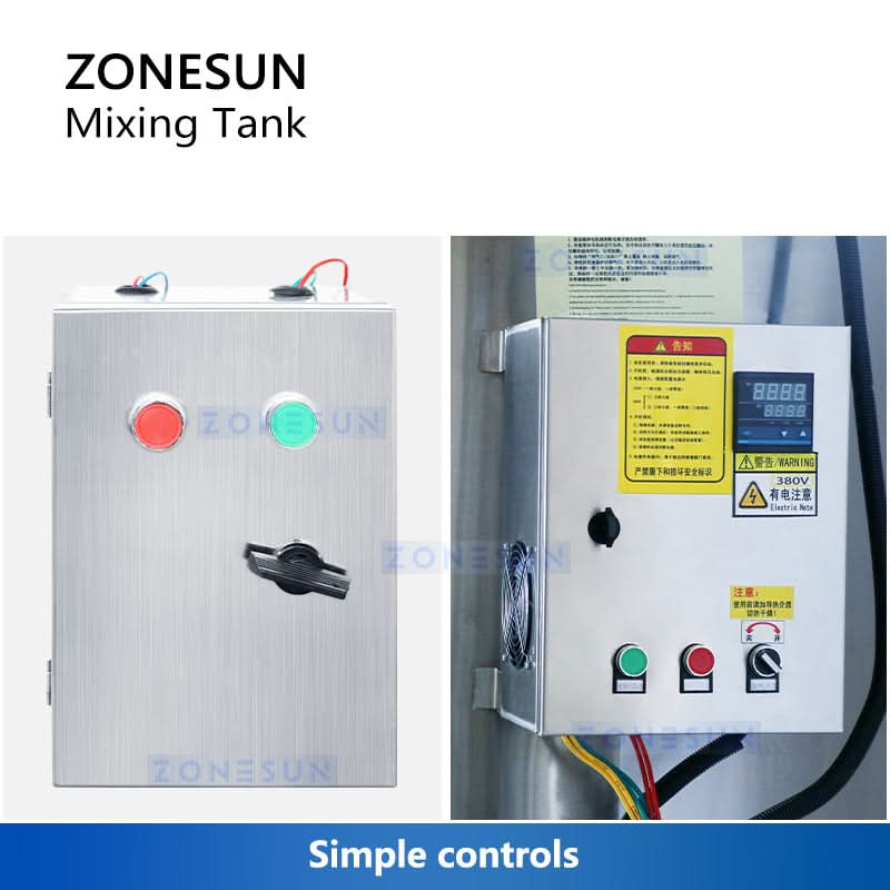 ZONESUN ZS-MB100L Stainless Steel Industrial Mixing Tank with Heating & Agitator