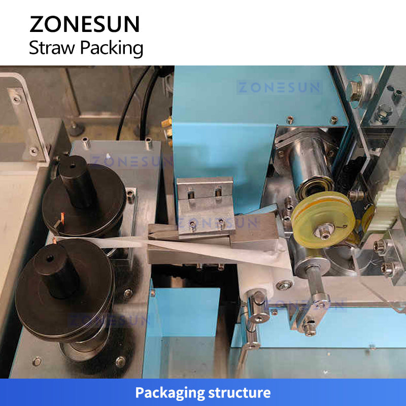 ZONESUN ZS-SPZ51 Automatic Single Straw Packing Machine Plastic Straw Filling and Cutting Equipment