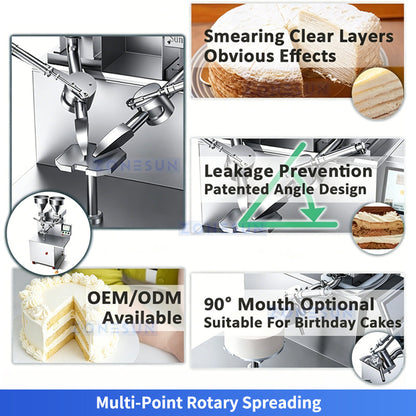ZONESUN ZS-CZ100 Automatic Cake Spreading and Icing Machine for Thousand-Layer Cake Birthday Cake and Layered Bakery Production