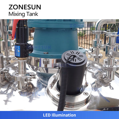 ZONESUN ZS-VMB200RH Cosmetic High Shear Mixer Vacuum Emulsifying Mixer Tank for Cream Lotion Ointment Sauce Homogenizing Heating Cooling