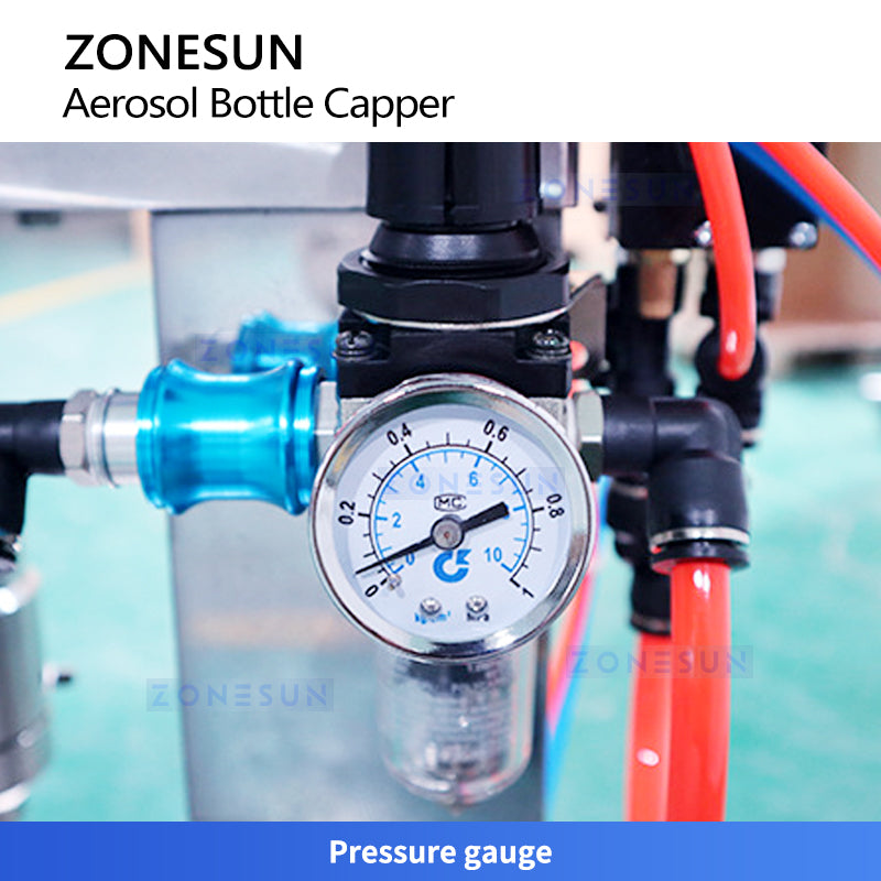 ZONESUN ZS-YG25P Pneumatic Aerosol Can Crimping Machine Luminum Spray Can Sealer
