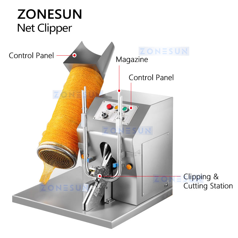 ZONESUN ZS-50DS Manual Net Clipping Machine For Fruits Vegetables