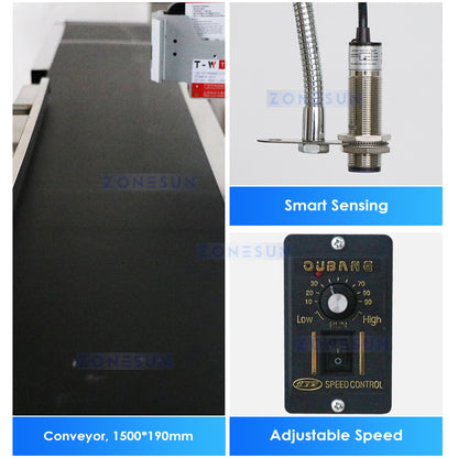 ZONESUN ZS-DC127 Inline Printer with Conveyor for Packaging Lines