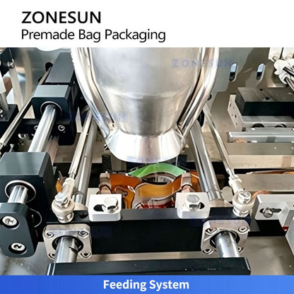 ZONESUN ZS-GW260D Automatic Premade Pouch Packing Machine with 10-Head Multihead Weigher for Snacks, Pet Food & Granules