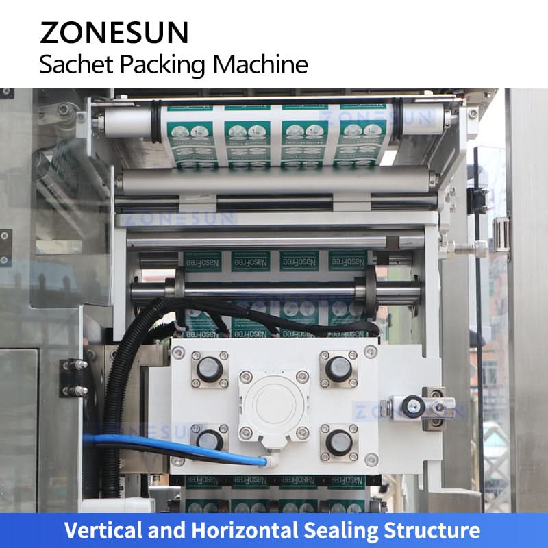 ZONESUN ZS-FS500K4 4-Lane VFFS Granule Packaging Machine Sachet Packing System with Vacuum Loader for Sugar Salt Coffee Stick