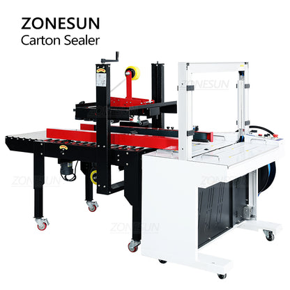 ZONESUN ZS‑FK5050S Carton Sealing & Taping Machine for Packaging Lines