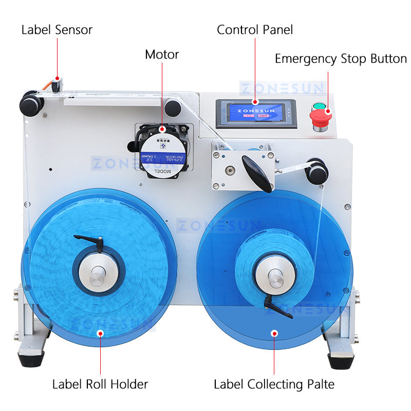 Zonesun ZS‑RW2 Roll‑to‑Roll Label Rewinder for Efficient Labeling