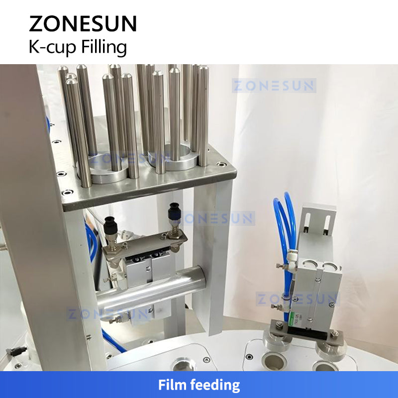ZONESUN ZS-KCFC2A Automatic Dual-Station Coffee Capsule Filling & Sealing Machine for Pods