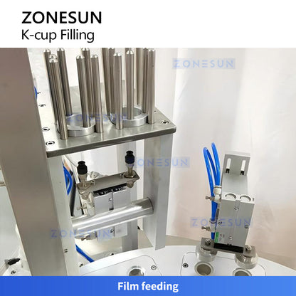ZONESUN ZS-KCFC2A Automatic Dual-Station Coffee Capsule Filling & Sealing Machine for Pods