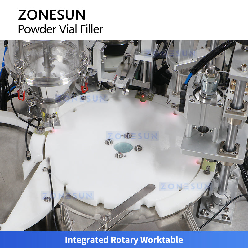 ZONESUN ZS-AFC20F Automatic Powder Vial Filling Capping Machine | Monoblock