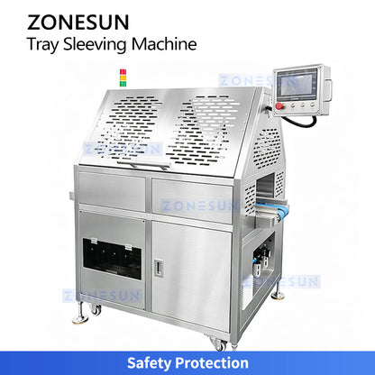 ZONESUN ZS-FK55 Automatic Cardboard Sleeving Machine | High-Speed Food Tray & Meal Box Packaging Equipment