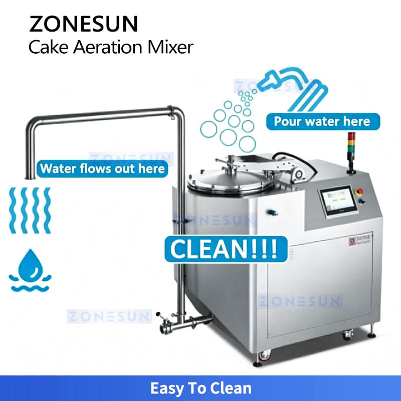 ZONESUN ZS-DG130 Industrial Continuous Batter Whipping Machine, Automatic Cake Aeration Mixer for Bakery Production Line