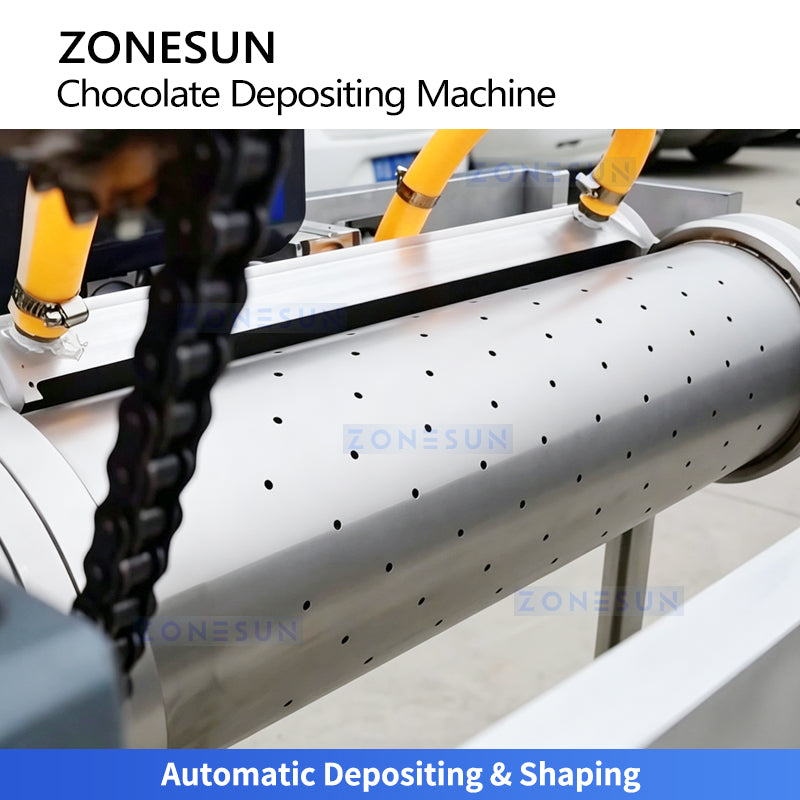 ZONESUN ZS-DJ400 Automatic Chocolate Depositor Machine - Servo PLC Controlled Chocolate Chips, Drops & Buttons Depositing Equipment for Confectionery