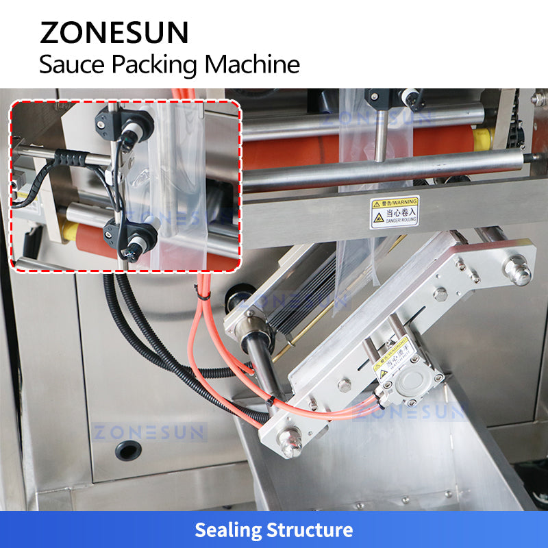 ZONESUN ZS-RPFS120X Automatic VFFS Packing Machine for Honey and Cream Sachet Filling & Sealing