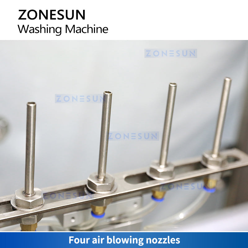 ZONESUN ZS‑WB04 Four‑Head Airjet Bottle Cleaning Machine for High Efficiency