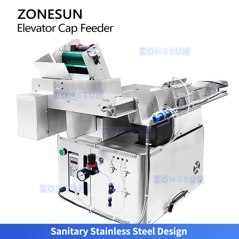 ZONESUN ZS-SLJ10 Automatic Step Cap Feeder & Sorting Machine SUS304 Bottle Cap Elevator