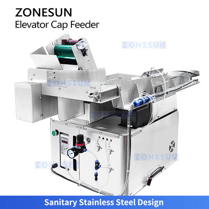 ZONESUN ZS-SLJ10 Automatic Step Cap Feeder & Sorting Machine SUS304 Bottle Cap Elevator