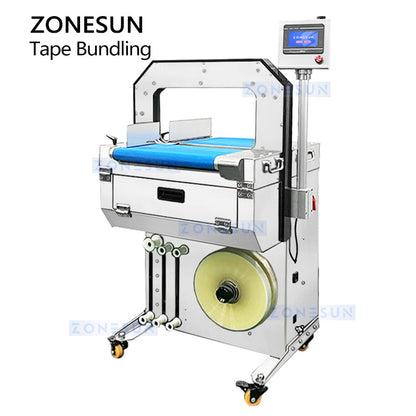 Zonesun ZS-KZM30 Automatic Tape Bundling Machine, Ultrasonic Heat-Seal