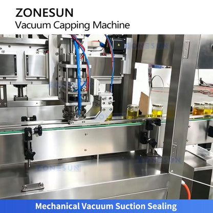 ZONESUN ZS-AFK180 Automatic Double Head Tracking Vacuum Capping Machine for Glass Jars with Metal Lug Caps