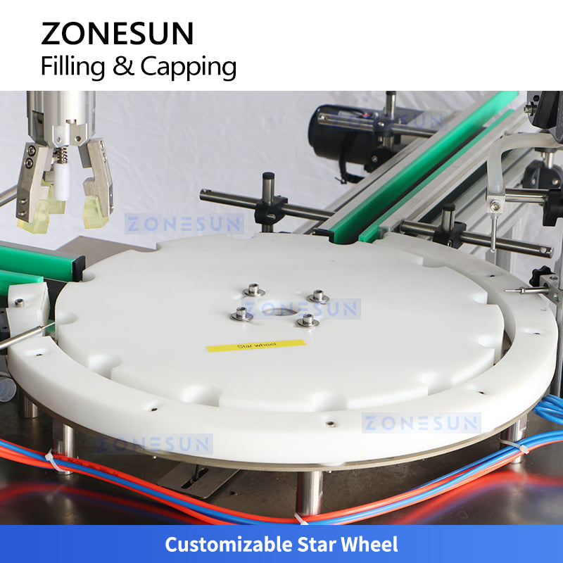 ZONESUN ZS-AFC47 Liquid Filling Capping Monoblock Machine Tabletop Peristaltic Pump Filling for Nail Polish Serum Essential Oils Eye Drops Small Volume Packaging