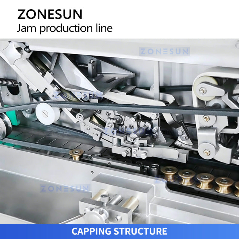 ZONESUN ZS-FAL180V18 Automatic Kaya Jam Packaging Line: Glass Jar Rinsing, Drying, Filling, Capping & Labeling Machine
