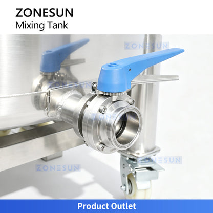 ZONESUN ZS-MB800L 800L Commercial Mixing and Supply Tank, Heavy-Duty Liquid Soap, Shampoo & Sauce Storage Vessel