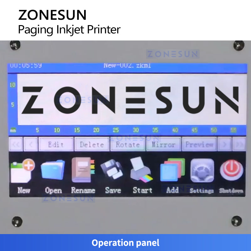 ZONESUN ZS-FYP5 Paging Coding Machine Flat Bags Cards Inkjet