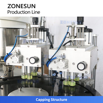 ZONESUN ZS-AFCL5 Automatic Gear Pump Filling Capping Labeling Line for Cosmetic Liquids