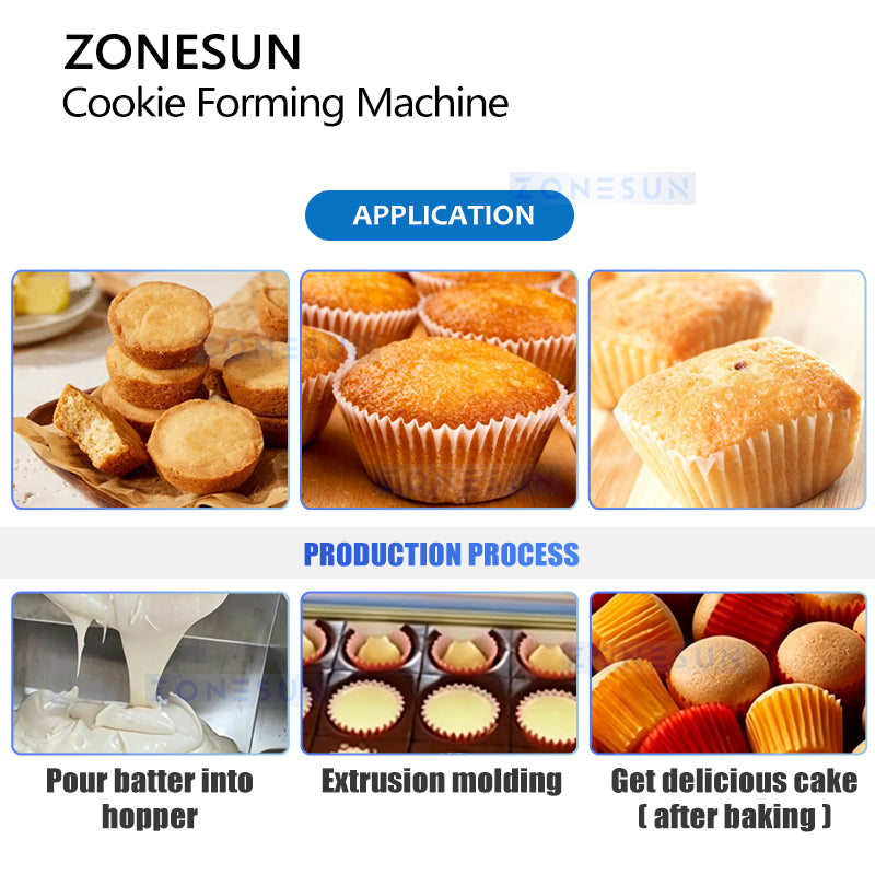 ZONESUN ZS-EH400 Commercial Cookie & Cake Depositing Machine for Bakery & Food Factory