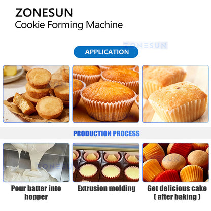ZONESUN ZS-EH400 Commercial Cookie & Cake Depositing Machine for Bakery & Food Factory