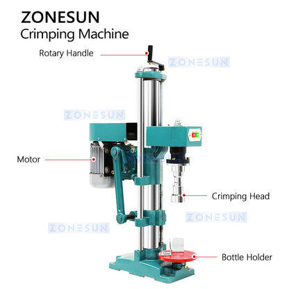 Zonesun ZS‑XG60B Electric Crown Bottle Capper for Brewing & Drinks
