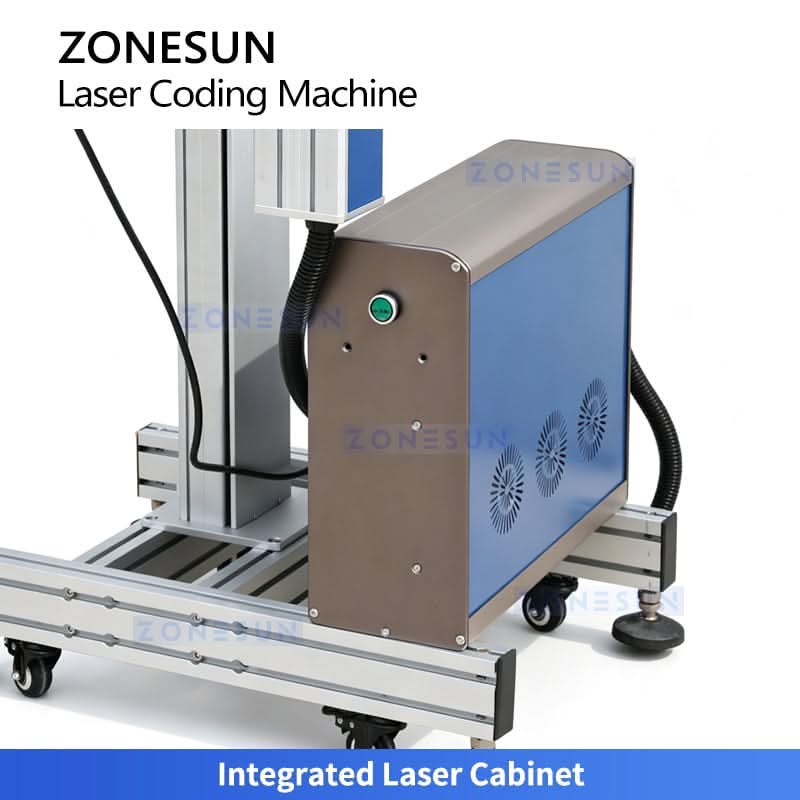ZONESUN ZS-LM03 20W Fiber Laser Marking Machine for Metal, Date & QR Code Coder for Packaging Line