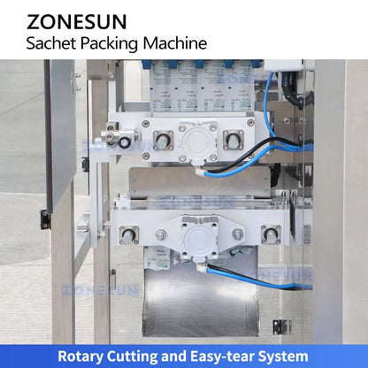 ZONESUN ZS-FS500K4 4-Lane VFFS Granule Packaging Machine Sachet Packing System with Vacuum Loader for Sugar Salt Coffee Stick